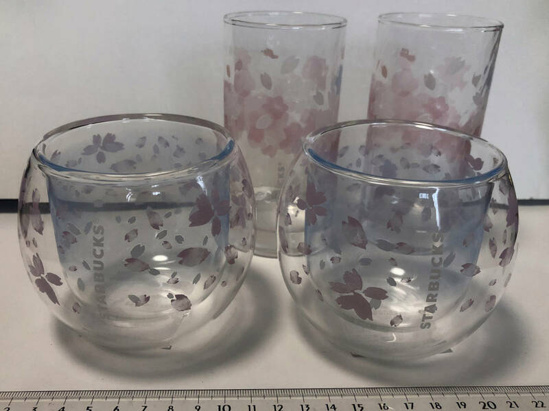 スターバックス　スタバ　さくら　桜　SAKURA 2019 ダブルウォールグラス クリアドロップ と グラス の セット