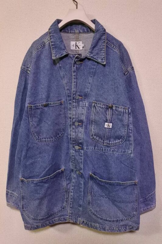 90's Calvin Klein Jeans カルバンクライン デニム カバーオール ジャケット size M USA製 オーバーサイズ