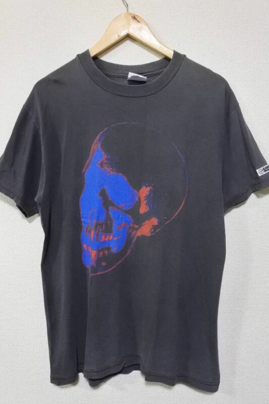 90's GOOD ENOUGH EC design Andy Warhol Skull Hanes Tee size M 1998 グッドイナフ エレクトリックコテージ Tシャツ 墨黒 初期