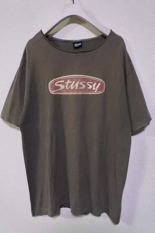 80's-90's OLD STUSSY Vintage Tee size L USA製 オールド Tシャツ ブラウン 黒タグ ビンテージ