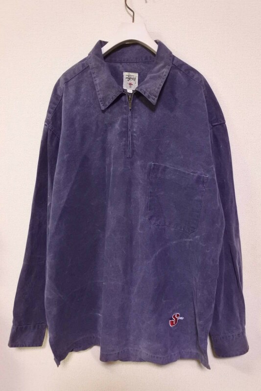 90's OLD STUSSY KING SIZE Pullover Shirt Jacket size XL プルオーバー シャツ ジャケット ビンテージ