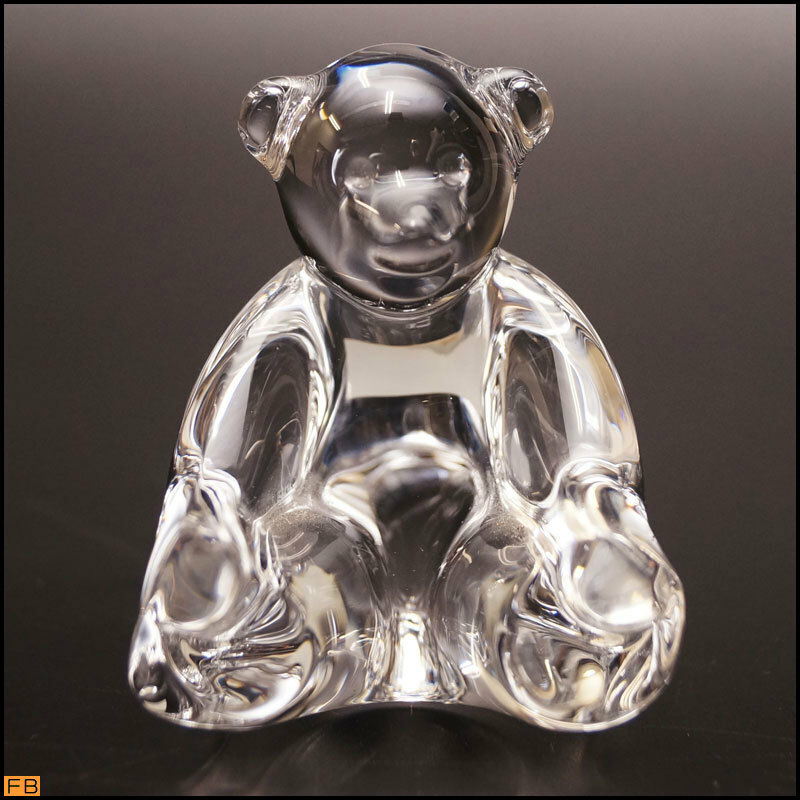 1176-バカラ◆フィギュリン ベアー クリスタル アニマルズ figurine Crystal Animals Bear Baccarat