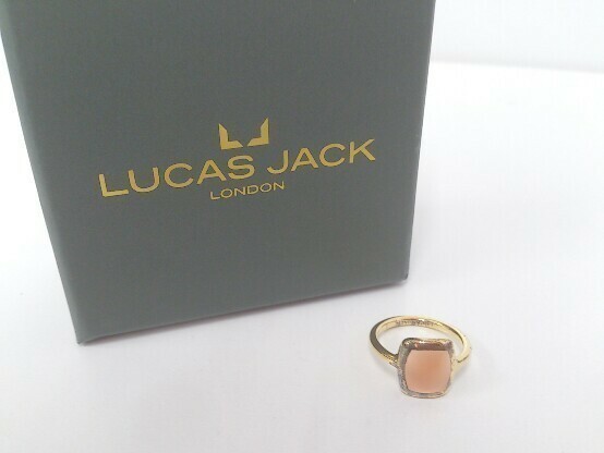 LUCAS JACK ルーカスジャック リング　指輪 スクエアリング　オレンジ　汚れ有り 10号 ゴールド レディース 1208000002065