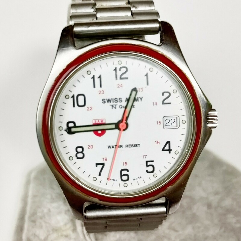 動作品 SWISS ARMY スイスアーミー SWISS MADE スイス製 メンズ紳士腕時計 クォーツ 稼働品 d958