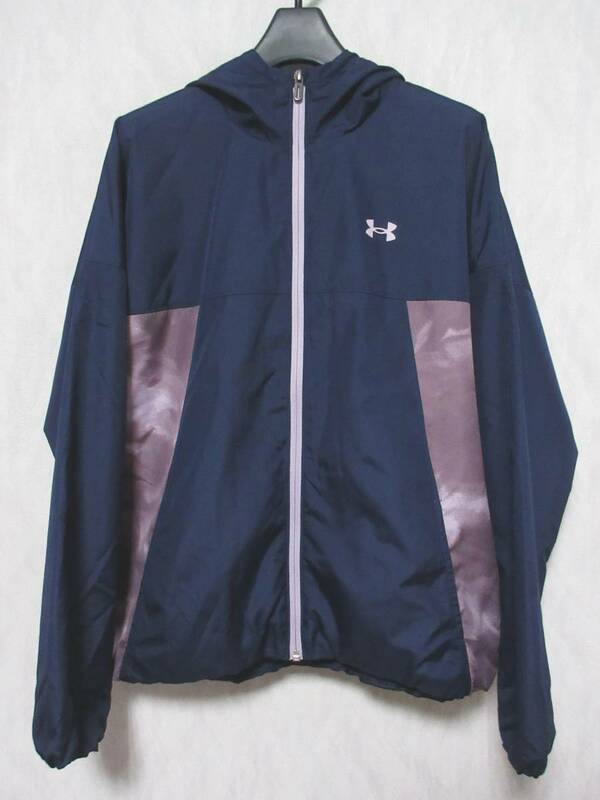 アンダーアーマー UNDER ARMOUR ウインドジャケット パーカー レディース SM 紺 irmri yg3324