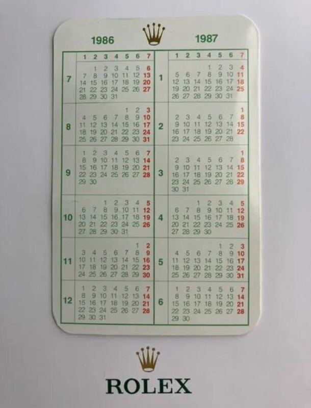 1986 1987年 ロレックス カレンダー ROLEX calendar 1675 6263 6265 5513 1665 1655 1680 1675/3 1019 6694 1500 1603 16013 16233 16014