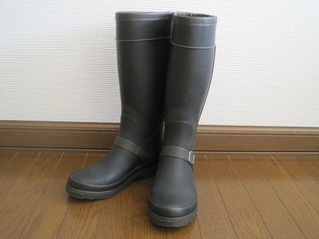 ジョッキレインブーツ・長靴・防寒長靴・ブラック・２３㎝・M・細身デザイン