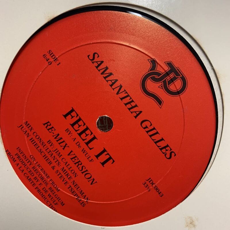 12インチ 美盤 FEEL IT ( RE-MIX ) / SAMANTHA GILLES/サマンサ・ジルズ