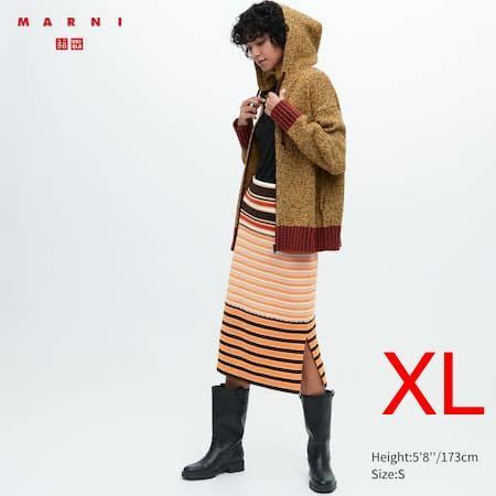 sale!新品タグ付☆UNIQLO ×MARUNIユニクロ&マルニ☆メリノブレンドスカート　茶系XL