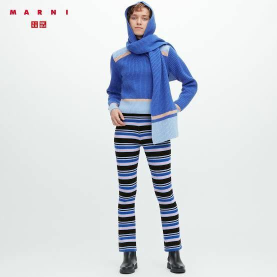 sale!新品タグ付☆UNIQLO ×MARUNIユニクロ&マルニ☆メリノブレンドセミフレアパンツ丈標準