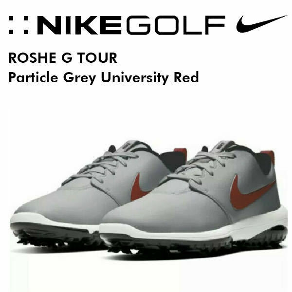 26cmワイド ナイキ ローシG ツアー パーティクルグレー ユニバーシティレッド Nike ROSHE GOLF TOUR 'Particle Grey University Red'