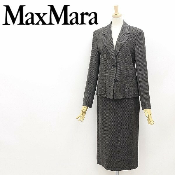 白タグ◆Max Mara マックスマーラ ストレッチ 2釦 ジャケット＆スカート スーツ セットアップ 40