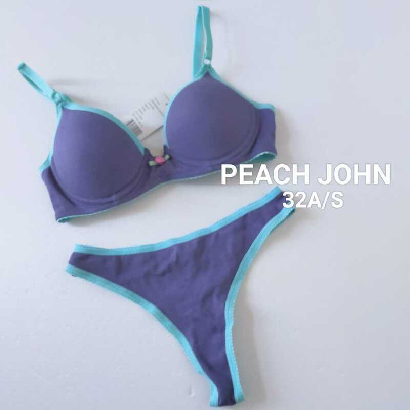 ☆◎未使用品　PEACH JOHN　ブラジャー　ショーツ　セット　32A/70A　ブルー