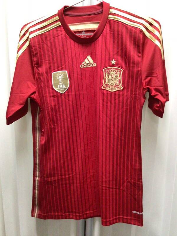 アディダス adidas ユニフォーム 半袖Tシャツ スペイン代表 FIFA WORLD CUP CHAMPIONS 2010 クライマクール CLIMACOOL Mサイズ