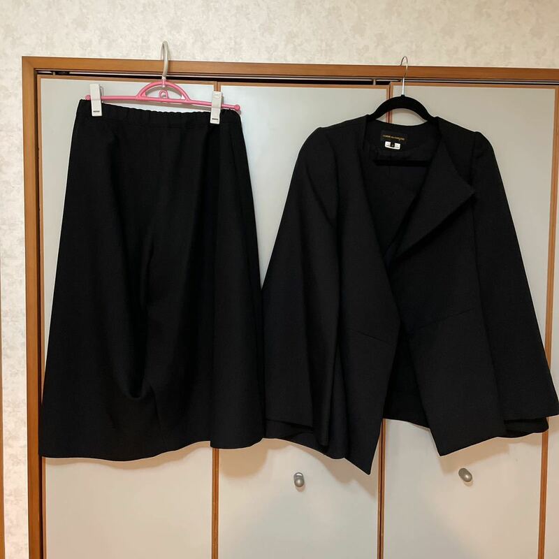 COMME des GARCONS コムデギャルソン ケープ ジャケット マント スカート　セットアップ　黒　スーツ
