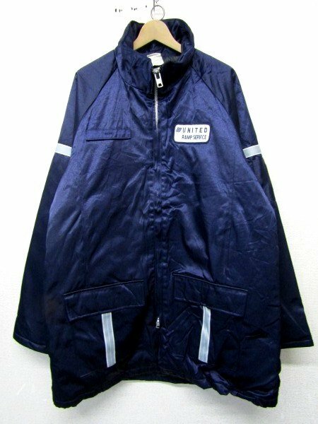 S2930：Vintage USA製 ジャケット/紺/XL Long ワークジャケット ブルゾン ジャンパー ワークコート ウィンドブレーカー ベンチコート