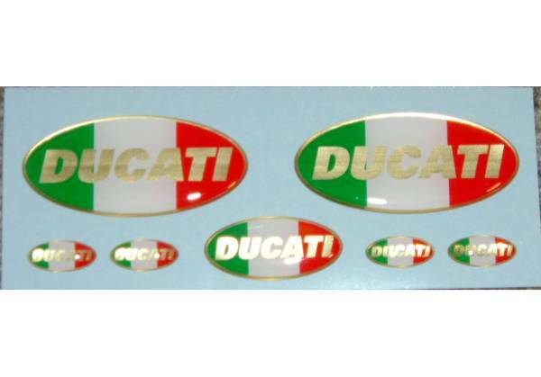 DUCATI トリコロール楕円 立体デカール/ドゥカティ