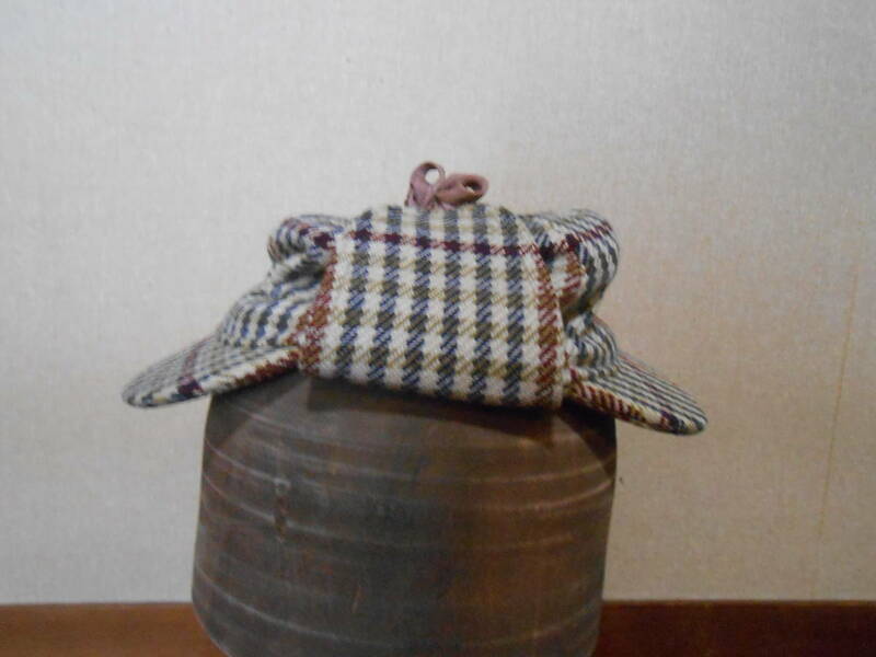 美品　ビンテージ　英国老舗 DUNN & CO （1887年創業）　スコットランドツイードのキュートな鹿撃ち帽 シャーロック帽　男女兼用