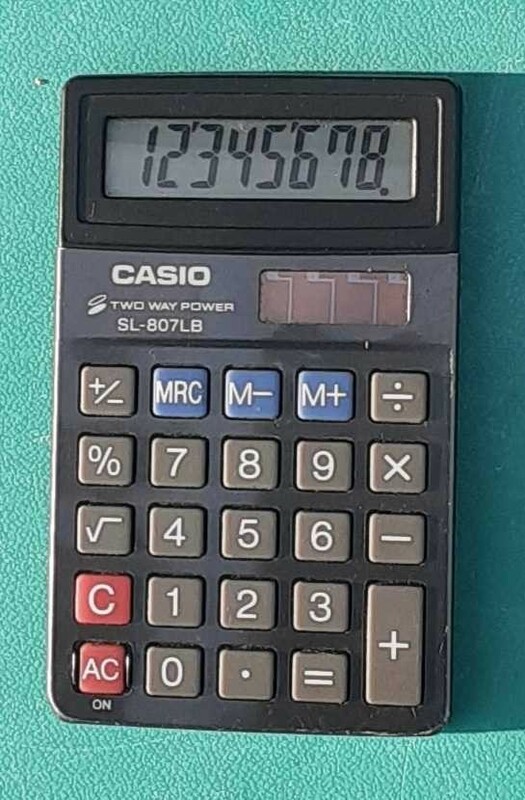 CASIO 電卓 SL-807LB TWO WAY POWER カシオ 計算機 コンパクト 携帯