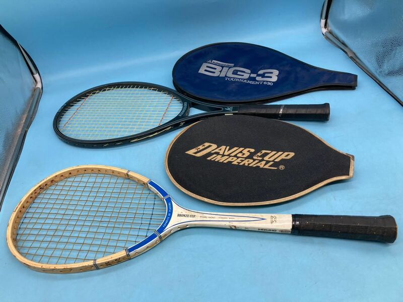 【A6221O032】KAWASAKI BIG-3／MIZUNO BRONZE CUP テニス ラケット 2本セット