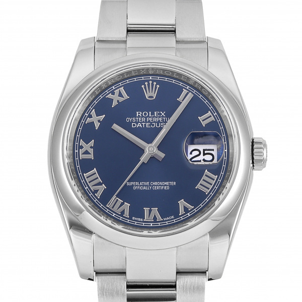 ロレックス ROLEX デイトジャスト 36 116200 ブルー/ローマ文字盤 中古 腕時計 メンズ