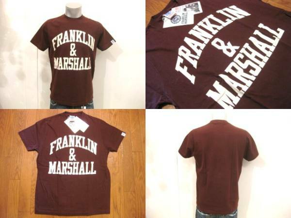 本物 新品 F&M フランクリンマーシャル FRANKLIN&MARSHALL アーチロゴ半袖 Tシャツ M