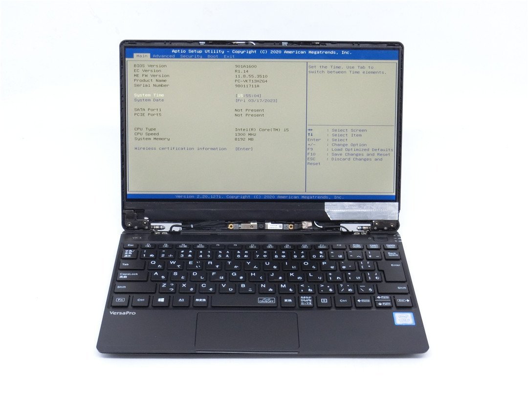 中古　NEC　PC-VKT13HZG4 VH-4　CORE8世代i5　8GB　13型 ノートパソコン　BIOSまで表示　　詳細不明　　ジャンク扱い 　
