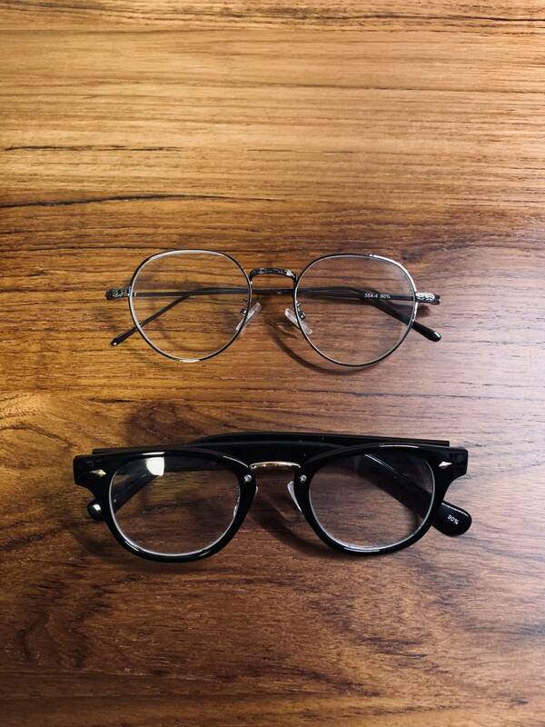 メガネ2個セット　眼鏡　伊達眼鏡　セルフレーム　メタルフレーム