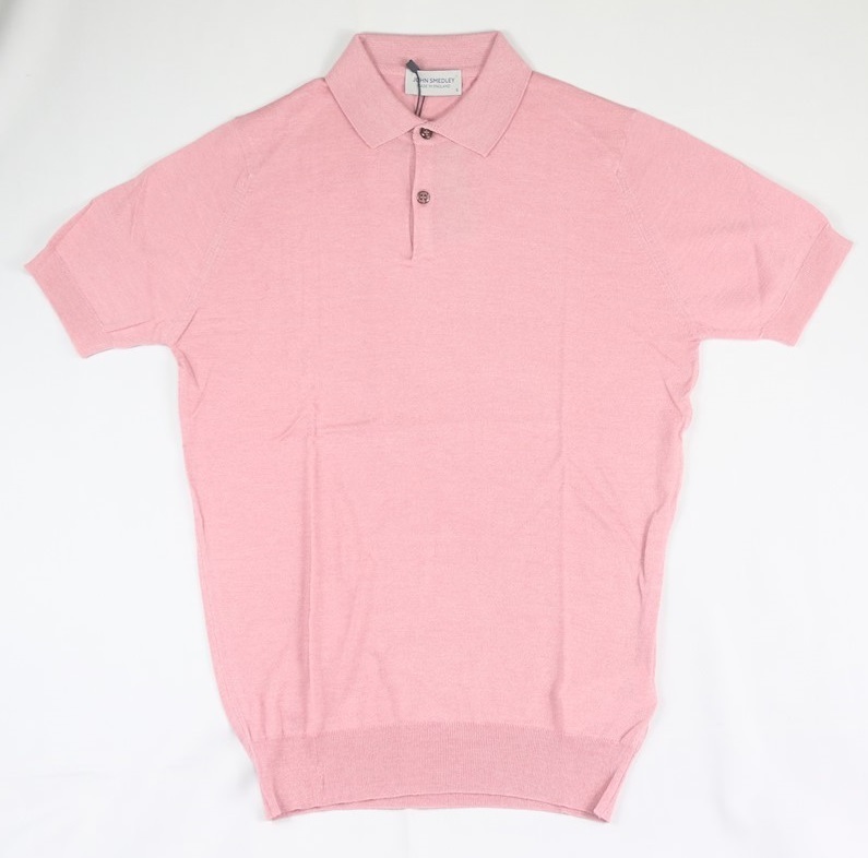 新品 John Smedley　ジョンスメドレー 最高級シーアイランドコットン・メリノウール　 ポロシャツ Sサイズ 　ROSE BLUSH