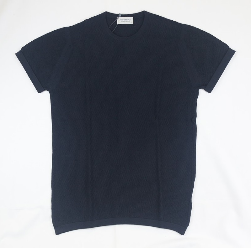 新品 John Smedley ジョンスメドレー 最高級メリノウール ニットT　Mサイズ MIDNIGHT