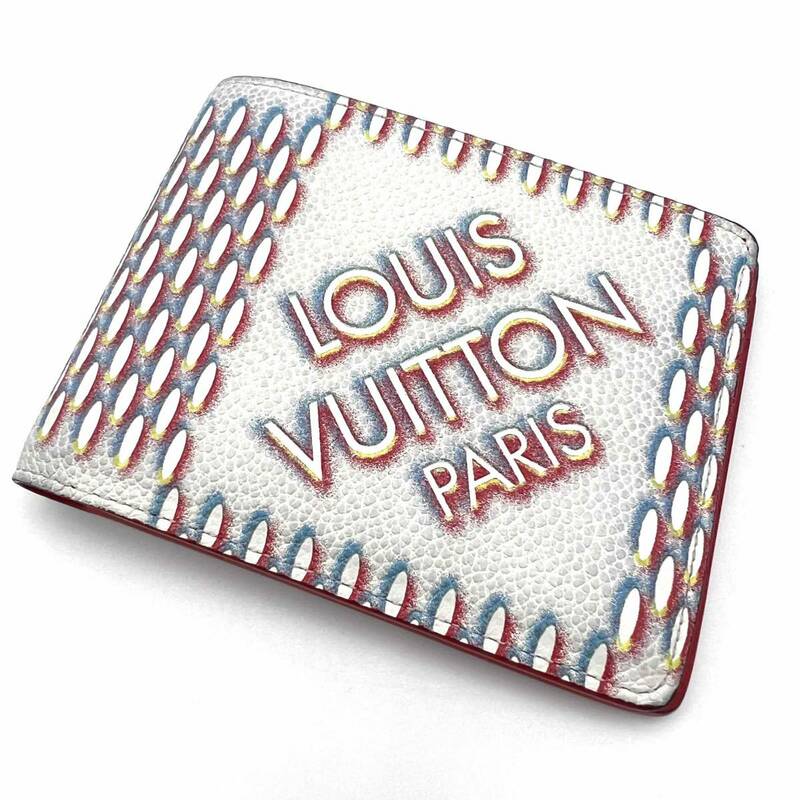 【美品】LOUIS VUITTON ルイヴィトン M81469 3D ダミエ ジャイアント スプレー ポルトフォイユ ミュルティプル メンズ 二つ折り財布