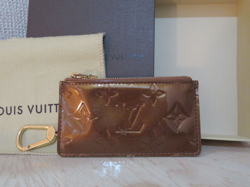 LOUIS VUITTON ルイヴィトン ヴェルニ ポシェット クレ コインケース 小銭入れ キーリング付 ブロンズ M91206 未使用品 送料込み