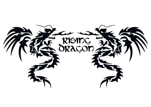 ★☆★ cool dragon ライジング ドラゴン トライバル カッティングステッカー (c_r)♪