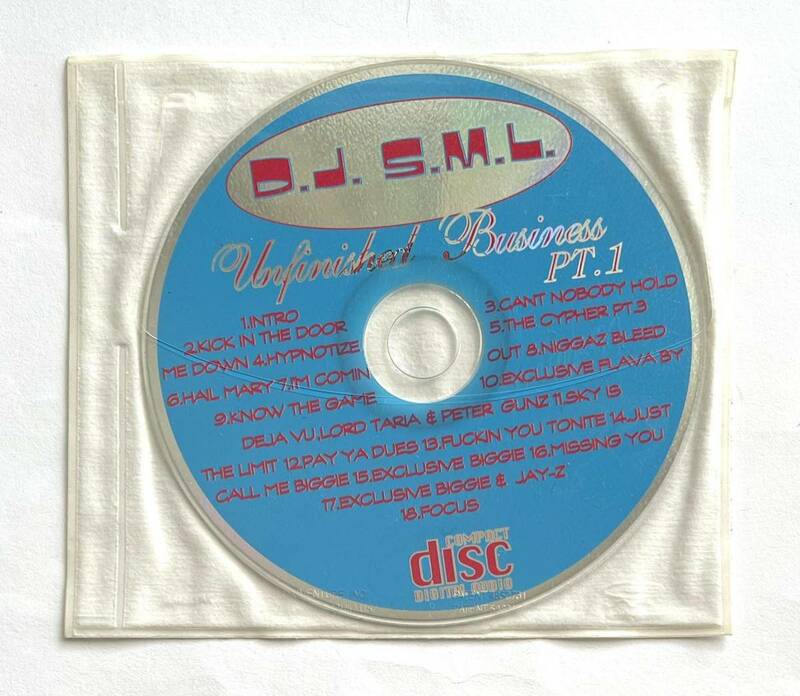 MIX CD D.J. S.M.L. unfinished business pt.1 B.I.G. JAY-Z 90年代 当時物 HIP HOP R&B