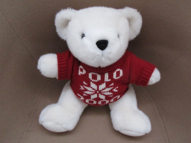 90's ラルフローレン 1999年 ポロベアー POLO雪の結晶 2000 ニット ぬいぐるみ ポロ ベア 熊BEAR人形RALPH LAUREN 雪柄 セーター/n