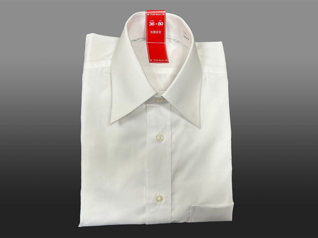 PEL001-J712-2807 白 えり回り36-ゆき80 PURE BASIC 長袖ドレスシャツ ワイシャツ 形態安定
