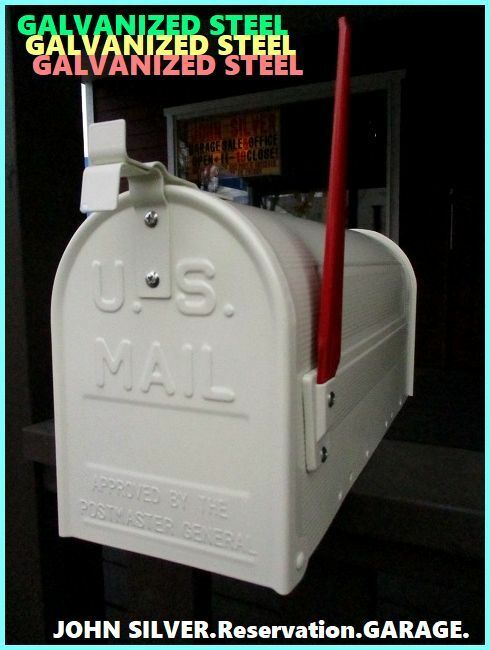 【メールボックス】us/mailbox/ポール付/セット/スチール/アメリカ/ナイズ/アイボリー