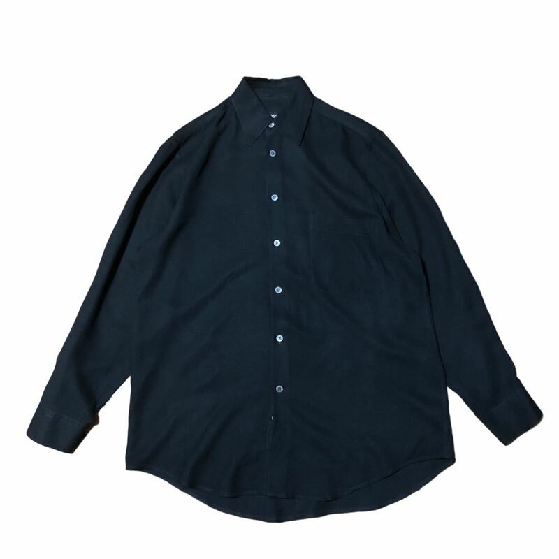 HUGO BOSS SILK SHIRTS S ブラック 90s 長袖シャツ ヒューゴボス 黒 アーカイブ ビンテージ シルク