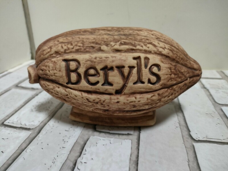 珍品！カカオ豆デザイン貯金箱　Beryl's 　約20センチ　陶器製