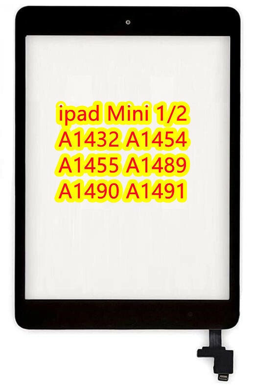 黒 ipad Mini１/iPad Mini 2フロントタッチパネル タッチスクリーンiPadガラス割れ修理交換用品番A1432 A1454 A1455 A1489 A1490 A1491