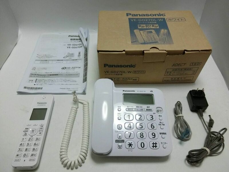 パナソニック コードレス電話機(子機1台付き) ホワイト VE-GD27DL-W／YL230316001