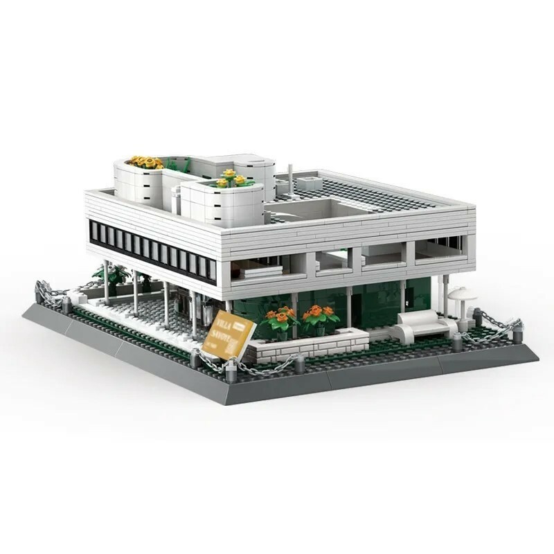 [新作] LEGO互換 LEGO風 ヴィラ サヴォア邸 ル・コルビュジエ 1226ピース 