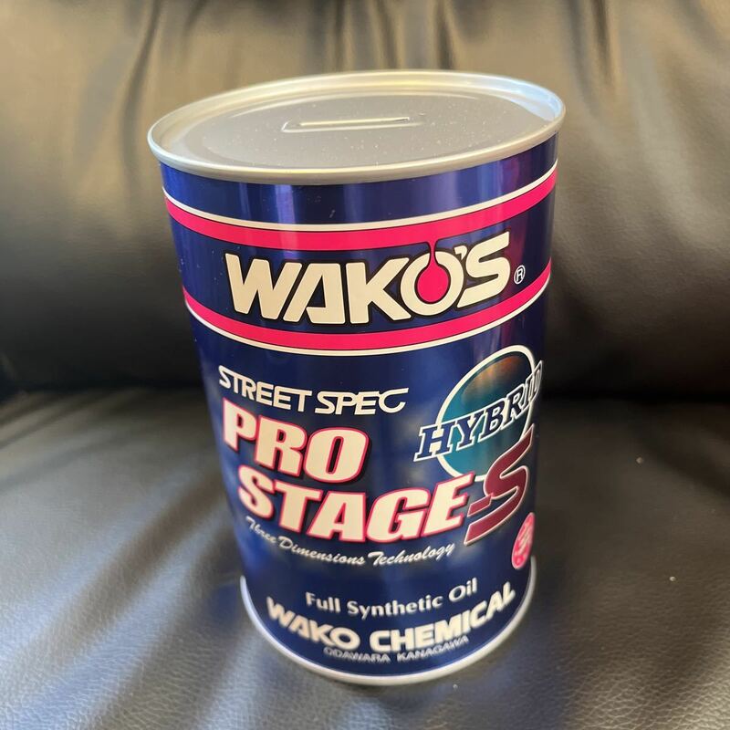 新品未使用品WAKOSワコーズのオイル缶1缶貯金箱ペール缶PROSTAGE-S HYBRID WAKO CHEMICALガレージインテリア 小物に。