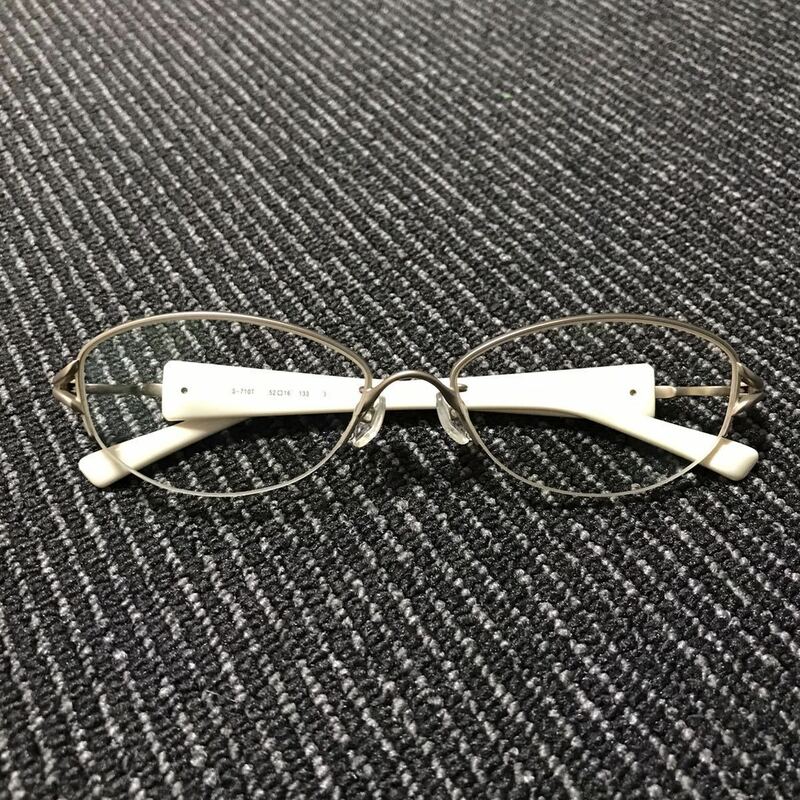 【フォーナインズ】本物 999.9 眼鏡 S-710T シルバー色系×白色系 度入り サングラス メガネ めがね メンズ レディース 日本製 送料520円