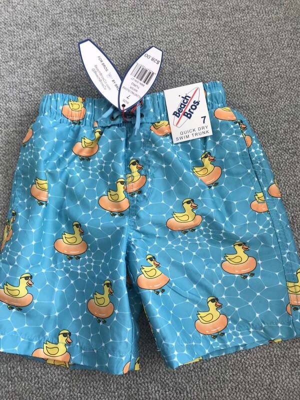 新品☆7歳用 水着 子供 海水パンツ アメリカ購入 速乾 水遊び 海水浴 プール タグ付き パンツ 半パン 未使用 