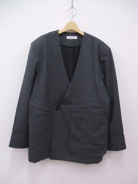 Quwagi 新品未使用品 定価61600円 QG Asymmetry Jacket サイズ40 ジャケット グレー メンズ クワギ 2-0903T F89455