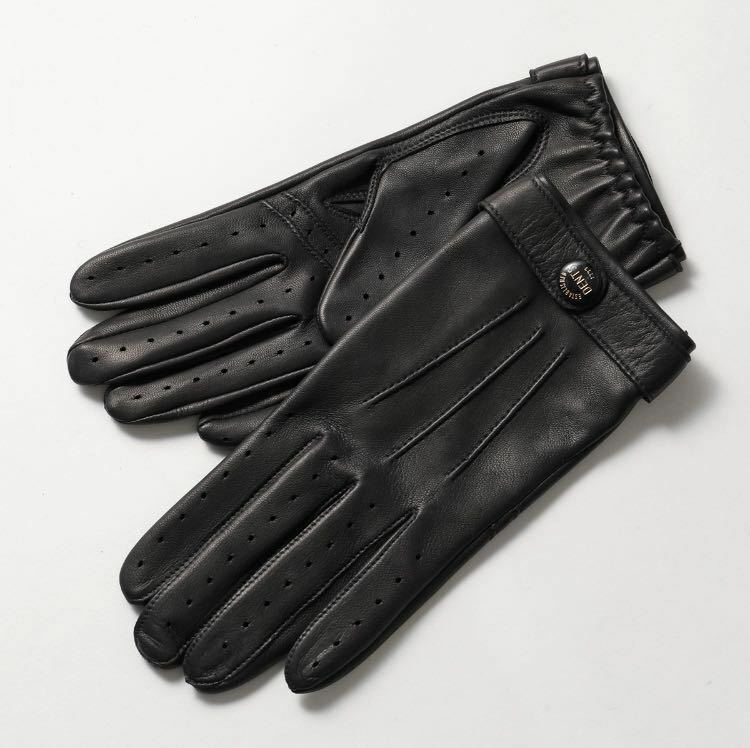 【新品】Dents デンツ Fleming スペクター SPECTRE レザーグローブ Mサイズ 007 黒 革手袋 ジェームズ・ボンド ヘアシープ