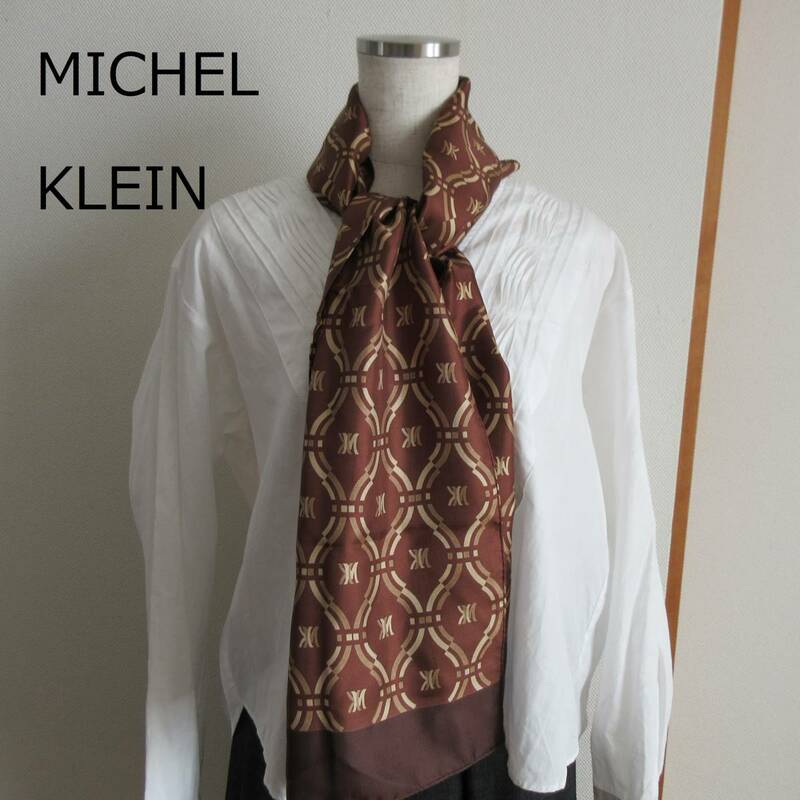 MICHEL CLEIN★ミッシェルクラン　シルクモノグラム柄スカーフ　