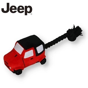 激安即決★Jeep ジープ ラングラートイ レッド 犬用 おもちゃ TOY★新品 スリーアローズ ぬいぐるみ ロープ