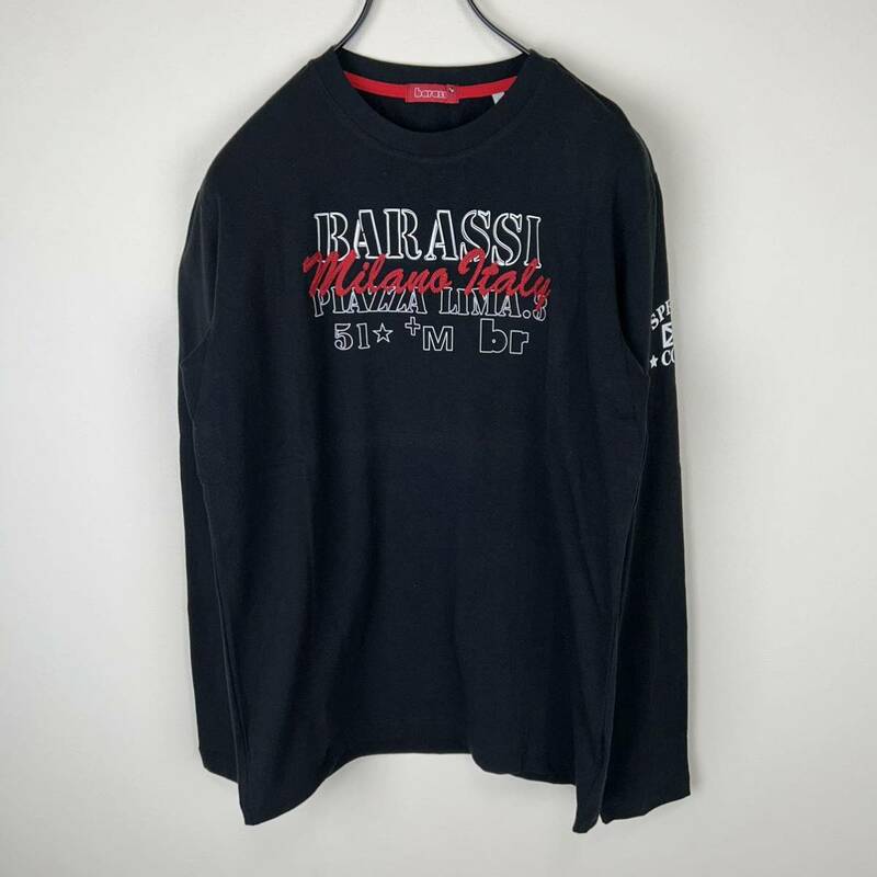 barassi バラシ 長袖Tシャツ ロンT 黒　48サイズ　Ｌサイズ ロングTシャツ　ブラック